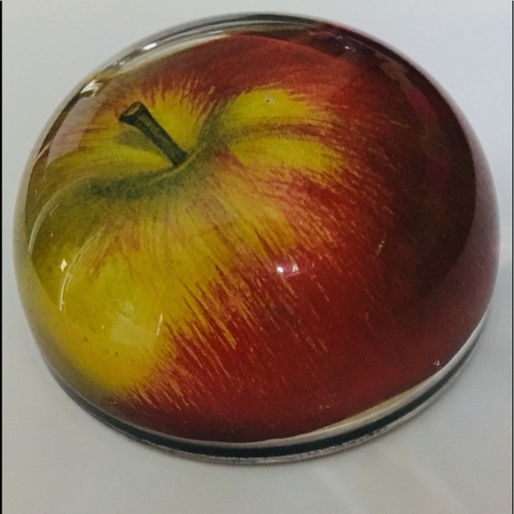 John Derain Decoupage Apple Dome Paperweight - Picture 2 of 4